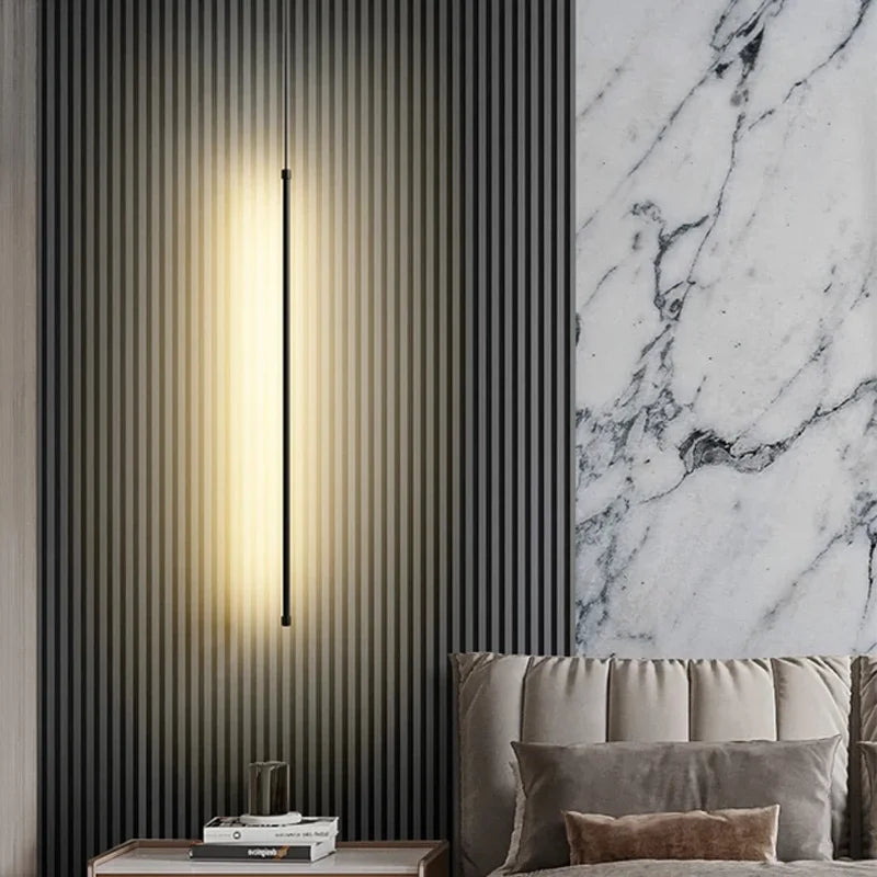 Axyaa Black Aluminum LED Pendant Light for Dining Room Bedroom Decor
