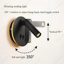 Axyaa LED Adjustable Reading Wall Lamp with Switch for Bedroom Bedside Lighting