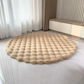 Axyaa Rabbit Hair Bubble Velvet Round Rug Plush Imitation Fur Mat for Home Decor
