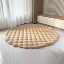 Axyaa Rabbit Hair Bubble Velvet Round Rug Plush Imitation Fur Mat for Home Decor