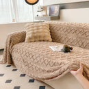 Axyaa Coral Fleece Sofa Blanket - Warm & Soft Blanket for 1-4 Seat Couch