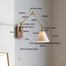 Axyaa Modern LED Wall Light Fixture Walnut Wood Rotatable Glass Bedside Lamp