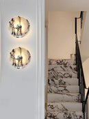 Axyaa Marble Wall Lamp for Hotel Bedroom & Living Room - Wabi Sabi Style Premium Bedside Light