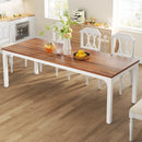 Axyaa Rustic Wood Dining Table, 200cm Long Rectangular Kitchen Table for 6-8 People