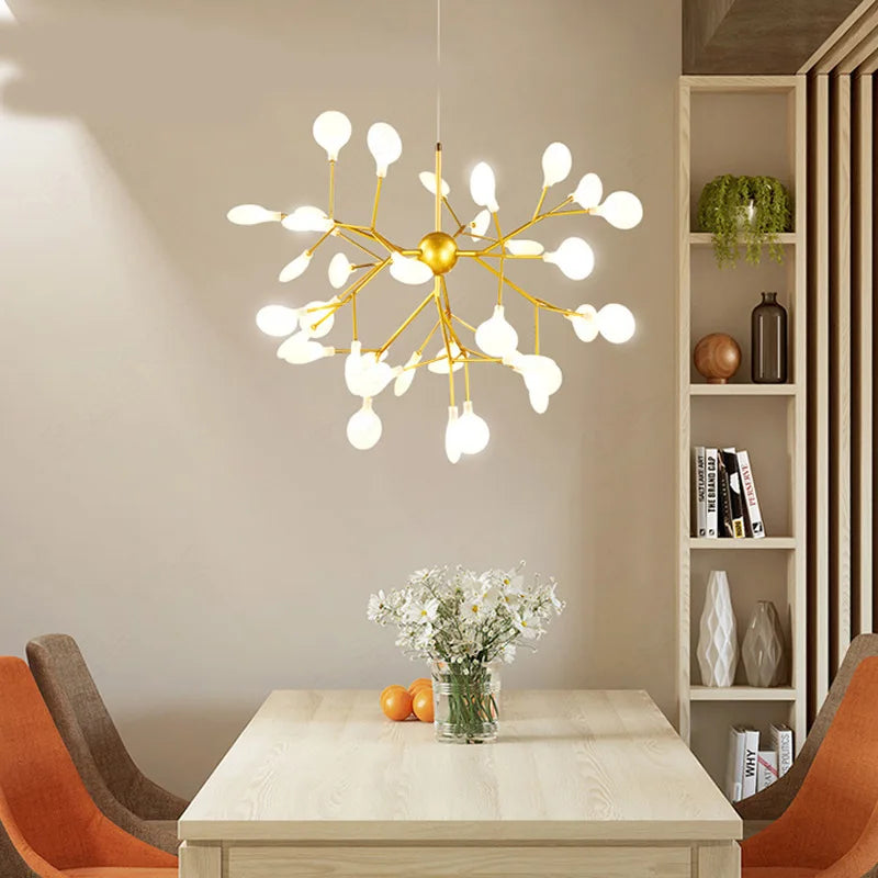 Axyaa Firefly Pendant Chandelier: Modern G4 LED Lights for Home Decor