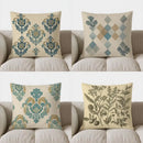 Axyaa Blue & Gold Floral Pattern Pillow Cover - Elegant and Stylish Home Decor