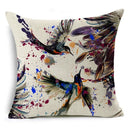 Axyaa Linen Cushion Cover 45x45cm, Flower & Animal Design for Sofa & Bed