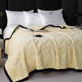 Axyaa Double Layer Rabbit Plush Blanket for Sofa and Air Conditioning