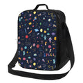 Axyaa Space Planet Insulated Lunch Box Galaxy Cooler Tote Large Lunch Bag with Shoulder Strap