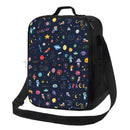 Axyaa Space Planet Insulated Lunch Box Galaxy Cooler Tote Large Lunch Bag with Shoulder Strap