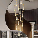 Axyaa Modern Crystal Chandelier Stair Pendant Living Room Interior Lighting