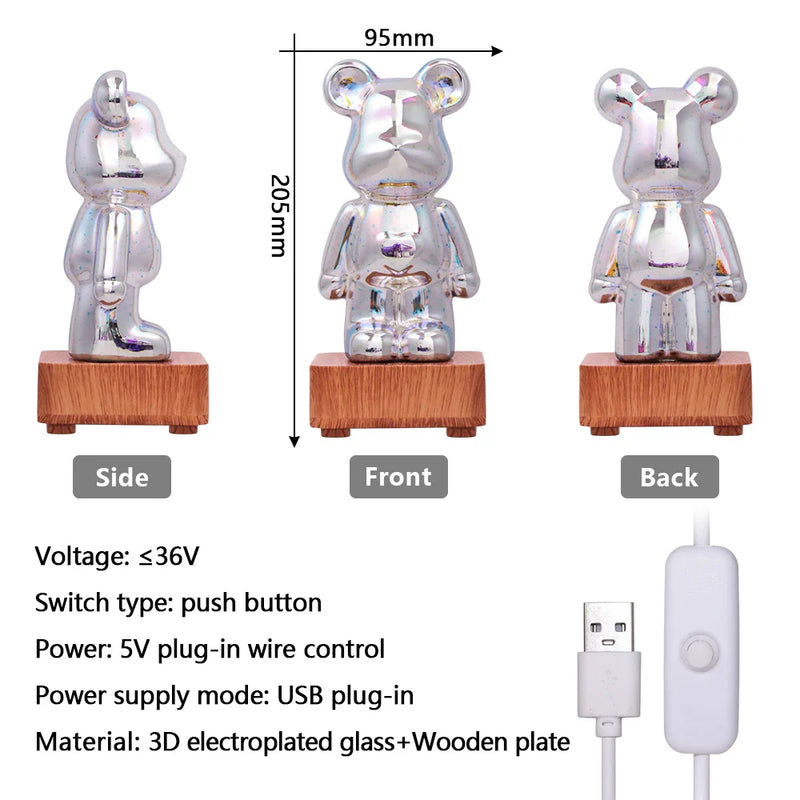 Axyaa 3D Bear LED Night Light Color Changeable Ambient Lamp