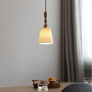 Axyaa White Ceramic LED Pendant Light - Japan Style Hanging Lamp for Home Decor