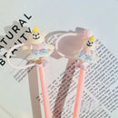 Axyaa Pink Bear Straw Cap for Starbucks 7-8mm Straw - Heat Resistant & Dustproof