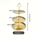 Axyaa 2/3 Layer Stainless Steel Cake Stand Fruit Tray Dessert Rack Gold Silver