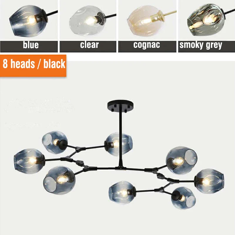 Axyaa Nordic Luxury Glass Chandelier for Living Room Bedroom Villa