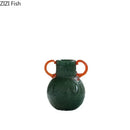 Axyaa Hexagonal Glass Vase with Artificial Flowers Desk Decor Aesthetic Display
