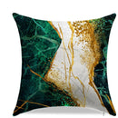 Axyaa Green & Gold Marbled Pattern Throw Pillow Cover for Sofa, Bedroom, Car