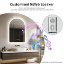 Axyaa LED Bluetooth Mirror 60x90cm, Dimmable, Anti-fog, Memory, Time Temperature Display