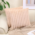Axyaa Luxe Faux Fur Striped Throw Pillow Cover for Home Decor