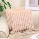 Axyaa Luxe Faux Fur Striped Throw Pillow Cover for Home Decor