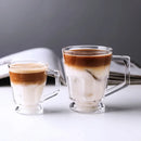Axyaa Classic Latte Glass Mug, American Layered Iced Coffee Cup, Nordic Crystal Teacup Water