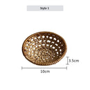 Axyaa Rattan Woven Towel Tray Snack Plate Fruit Storage Basket
