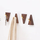 Axyaa Solid Wood Brass Hook for Key Coat Hat Handbag - HeMu Creative