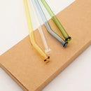 Axyaa Glass Straw Set - 4pcs Milk Tea Juice Cocktail & Brush, Bar Accessories