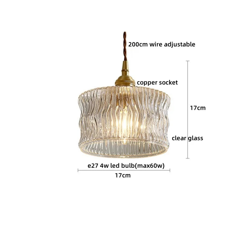 Axyaa Copper Glass LED Pendant Chandelier for Home Decor