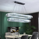 Axyaa Modern Crystal LED Chandelier - Luxury Pendant Ceiling Light for Dining Room & Kitchen Decor