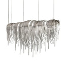 Axyaa Chrome Tassel LED Chandelier: Modern Living Room Decor & Dining Room Lighting