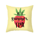 Axyaa Summer Fruit Polyester Cushion Cover - Small Fresh Tropical Plants Pillowcase