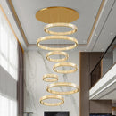 Axyaa Crystal Chandelier: Modern Stair Pendant Lighting for Living Room & Interior