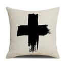 Axyaa Geometric Cotton Linen Cushion Cover - Decorative Sofa Throw Pillow Cover