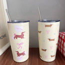 Axyaa Kawaii 550ml Stainless Steel Thermal Tumbler with Straw - Cute Insulated Cup