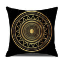 Axyaa Gold Printed Decorative Linen Pillow Cover