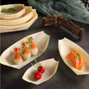 Axyaa Wood Veneer Sushi Boat Plate Snack Cuisine Tea Point Creative Tableware
