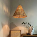 Axyaa Beige Rattan Pendant Light - Handmade Straw Hat Chandelier