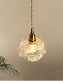 Axyaa Romantic Rose Glass Chandelier - Vintage Brass Luxury Lighting for Living, Dining, Bedroom