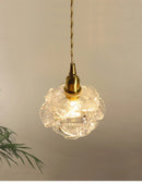 Axyaa Romantic Rose Glass Chandelier: Vintage Brass Bedroom Light Luxe Hanging Lamp
