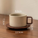 Ceramic Coffee Cup with Saucer 250ml Large Capacity Tea Cup by Axyaa