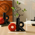 Axyaa Hollowed-out Spliced Ceramic Vase Cartoon Letter OK Terrarium Decor Room Accessory