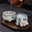 Axyaa Yamagata Ceramic Teacups Set - Handmade Retro Kung Fu Tea Accessories