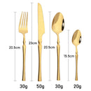 Axyaa 24-Piece Stainless Steel Cutlery Set: Black Silverware Flatware Fork Knife Spoon