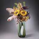 Axyaa Green Dried Flower Glass Vase, Colorful Fresh Flower Straight Tube Decoration