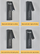 Axyaa LED Wall Mount Reading Light with USB Charging Port - Dimmable 350° Rotatable Spotlight
