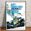 Axyaa Retro Monaco Race Car Wall Art Canvas Painting for Home Decor