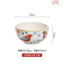 Axyaa Red Flower Bird Plates & Mugs: European Style Ceramic Tableware