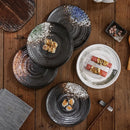 Axyaa Ceramic Sushi Plate Set Black Bone Plate Store Bowl